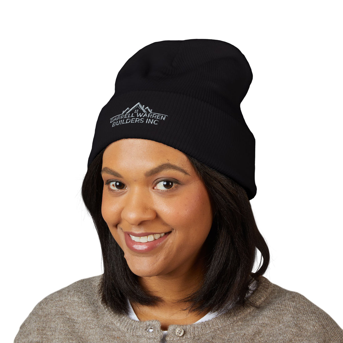 Embroidered Darrell Warren Builders Logo Cuffed Beanie — Classic Workwear Knit Cap